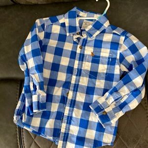Carter’s 4t blue gingham check, button down shirt